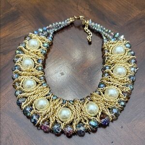 Luxurious Gold and Silver Beaded Necklace